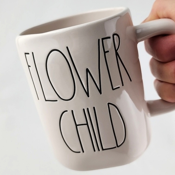⭐️2/ $50⭐️ Rae Dunn Artisan Collection White Mug FLOWER CHILD Large Letters - Picture 7 of 10